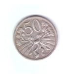 Moneda Cehoslovacia 50 haleru / haler 1931, stare foarte buna, curata