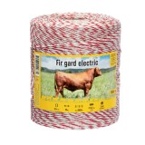 Fir gard electric 1000m rezistenta 95kg 0.5 Ohm/m elastic UV pentru animale domestice vizibilitate Alb Rosu