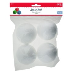 Bile polistiren 7.5 cm, 4buc/set - Accesorii craft Daco
