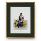 T&acirc;nără fată din Valahia, litografie colorată manual, gravor Michel Bouquet