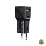 Incarcator Retea Yesido MC17 Travel 20W 3A 1 x USB-A - 1 x USB-C Negru