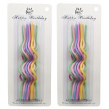 Cumpara ieftin Set 20 lumanari spiralate pentru tort, 2 pachete x 10 bucati, multicolore, 17 cm, parafina, decor aniversar pentru petreceri si zile de nastere