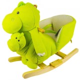 Balansoar pentru bebelusi, Dinozaur, lemn + plus, 60x34x45 cm, Oem