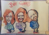 Caricatura Bee Gees, trupa pop-rock// acuarela pe hartie, fan art, Peisaje, Altul