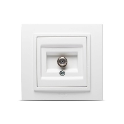 Priză TV F conector Alb mat, Zena, EL-BI foto