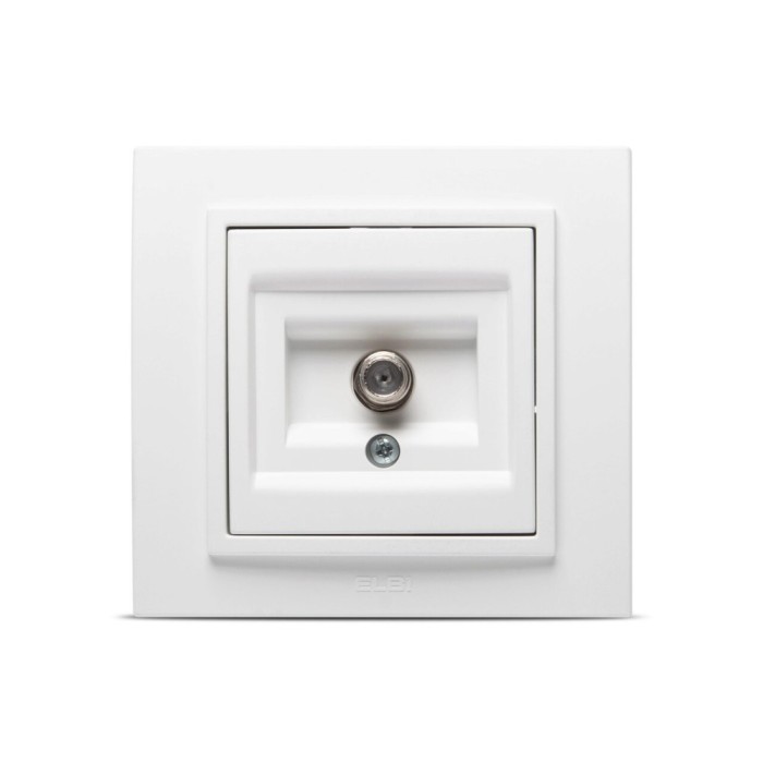 Priză TV F conector Alb mat, Zena, EL-BI