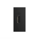 Priza simpla USB Livolo VL-FCUS-1BP, incastrata, negru