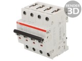 &Icirc;ntrerupător de supracurent 400VAC, 10A, 4 poli, caracteristică C