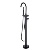 Baterie cada freestanding Tia neagra, alama, cartus ceramic, monocomanda/dubla comanda, pipa fixa, tip cada/dus