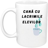 Cana alba personalizata &quot;Cana cu lacrimile elevilor&quot;, INOVATIX&reg;. 330ml, Oem