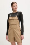 Picture pantaloni scurți outdoor Foday culoarea verde, uni, high waist, WSH0106