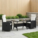 Cumpara ieftin Set dining pentru exterior 3 buc. Negru si Alb crem