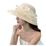 Palarie din rafie eleganta Organza Flower