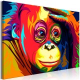 Cumpara ieftin Tablou - Colourful Orangutan (1 Part) Wide 120x80 cm