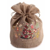Saculet Craciun textil multicolor V &Oslash;23cmx30H