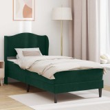 vidaXL Cadru de pat cu headboard Verde &icirc;nchis 100 x 200 cm Catifea 3415186