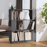 vidaXL Bibliotecă/Separator cameră, gri, 80x25x101 cm lemn masiv pin