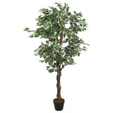 VidaXL Arbore ficus artificial 1260 de frunze 200 cm verde