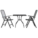 Cumpara ieftin Set de masa pentru gradina, 3 piese, plasa metalica antracit