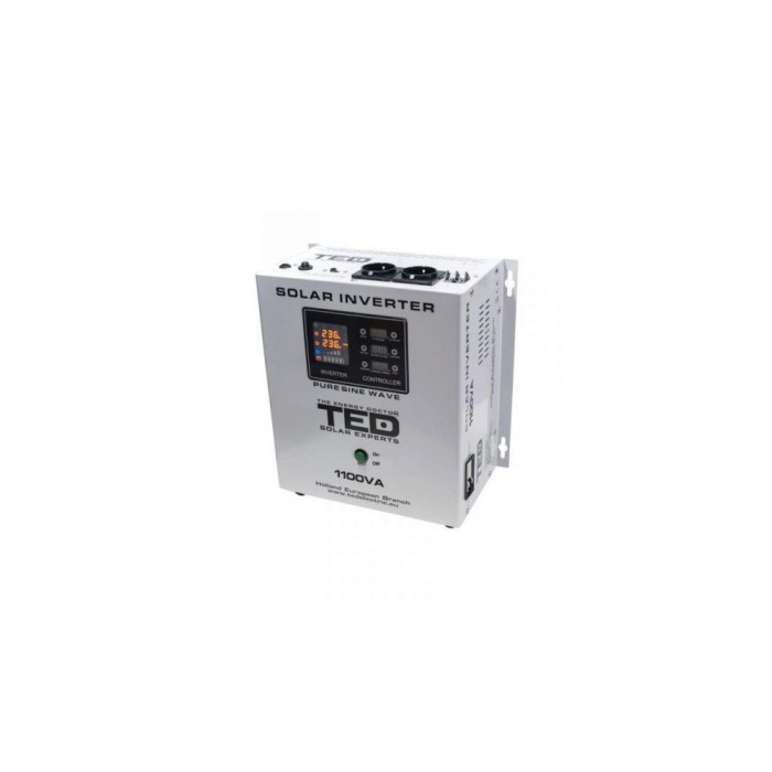 Invertor solar de la 12V la 230V 1100VA/700W MPPT unda sinusoidala TED000279