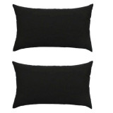 Set doua perne decorative dreptunghiulare Mania Relax, din bumbac, 50x70 cm, culoare negru, Palmonix