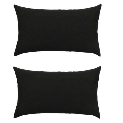 Set doua perne decorative dreptunghiulare Mania Relax, din bumbac, 50x70 cm, culoare negru foto