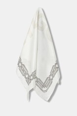 HUGO o eșarfă cu un amestec de mătase culoarea bej, cu imprimeu, 50552642