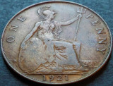 Cumpara ieftin Moneda istorica 1 (ONE) PENNY- MAREA BRITANIE, anul 1921 * cod 4721 A, Europa