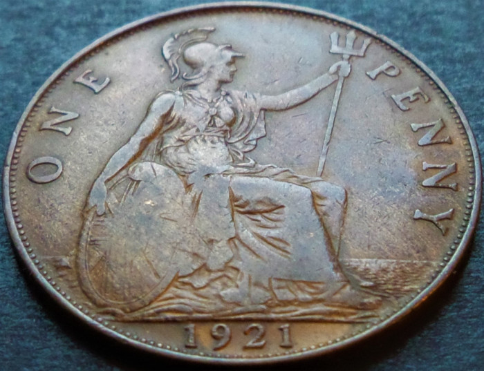 Moneda istorica 1 (ONE) PENNY- MAREA BRITANIE, anul 1921 * cod 4721 A