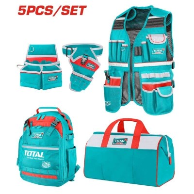 SET TRANSPORT UNELTE 5 PIESE (RUCSAC, GEANTA,VESTA,CENTURA,SUPORT BORMASINA) TOTAL foto