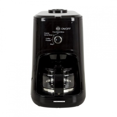 Cafetiera Heinner, 900 W, 600 ml, 4 cesti, filtru detasabil, lame inox, recipient sticla, Negru foto