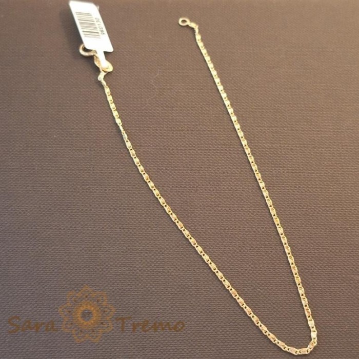 Bratara placata cu aur 18K pentru glezna, 25 cm