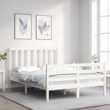 Cadru de pat cu tablie dublu mic, lemn masiv GartenMobel Dekor, vidaXL