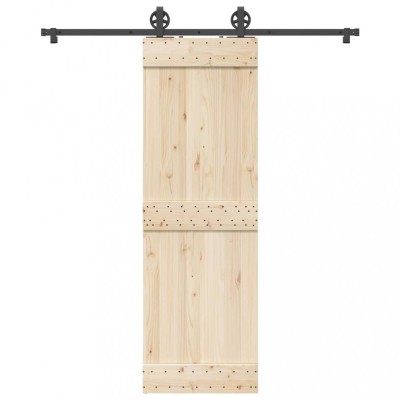 Set feronerie pentru ușă glisantă, negru, 183 cm, oțel foto