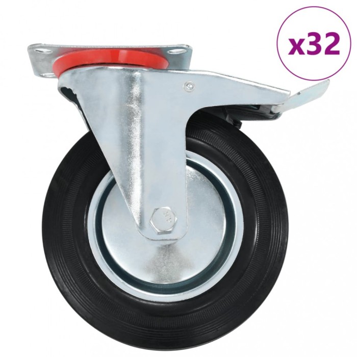 Gossi roti pivotante, 32 buc., 200 mm