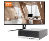 Pachet PC Second Hand HP ProDesk 600 G4 SFF i5-8500, 8GB, SSD 256GB, Monitor 22 inch