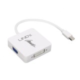 Adaptor Mini Displayport 1.2 la HDMI, VGA &amp; DVI-D activ, Lindy L41035