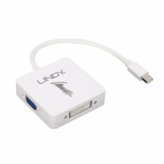 Adaptor Mini Displayport 1.2 la HDMI, VGA & DVI-D activ, Lindy L41035