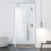 Paravan dus walk-in Aqua Class &reg; INOX, model Frame alb, sticla clara securizata, anticalcar, 70x195 cm, Leroy Glass