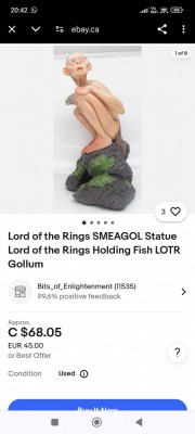 Statueta vintage Smeagol foto