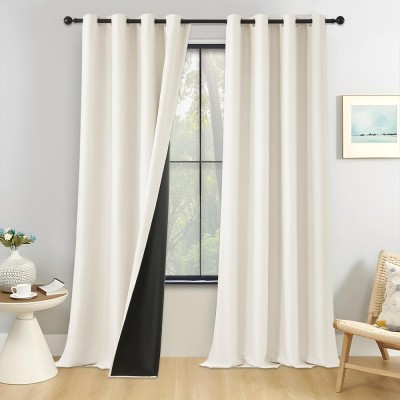 Draperie Blackout, Prindere Inele, 2 buc 140 x 245 cm, Bej Deschis - CN foto