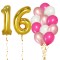 Set 14 Baloane Aniversare 16 Ani, fata, culoare roz/rose gold, Ropet