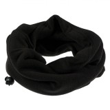 Fular Circular, Fleece, Cordon Ajustabil, Negru