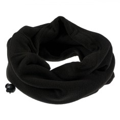 Fular Circular, Fleece, Cordon Ajustabil, Negru