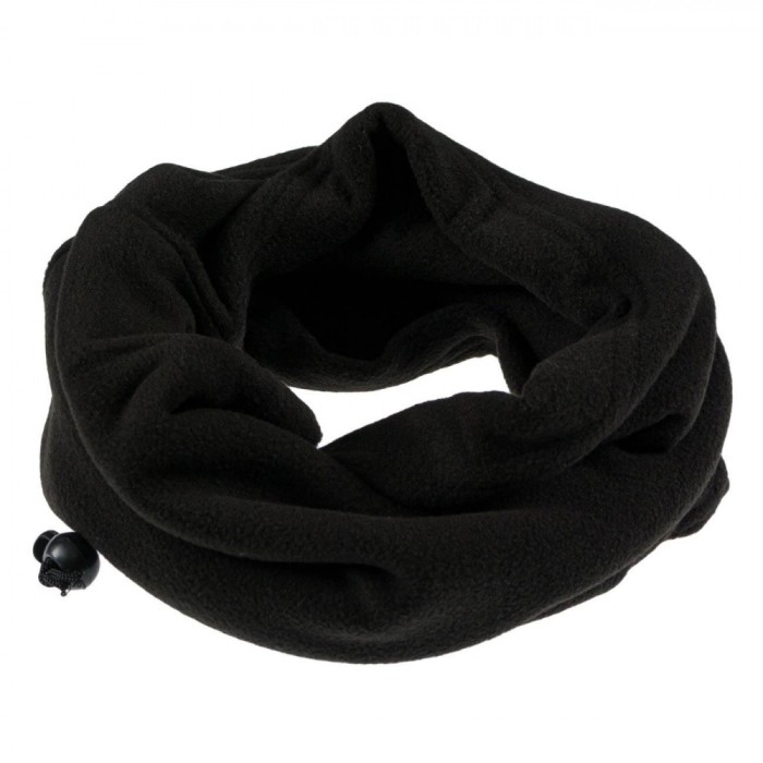 Fular Circular, Fleece, Cordon Ajustabil, Negru