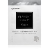 KORIKA FermentBeauty Hydrating Face Sheet Mask with Fermented Yogurt and Hyaluronic Acid mască facială de p&acirc;nză cu efect hidratant, cu iaurt fermentat