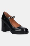 Jonak pantofi de piele VERITOX CUIR culoarea negru, cu toc drept, 3900067