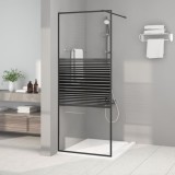 VidaXL Paravan de duș walk-in negru 80x195 cm sticlă ESG transparentă