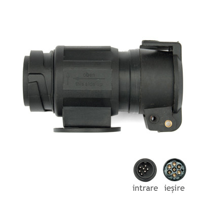 Adaptor remorca auto BestAutoVest plastic de la 13 la 7 pini Model mare Kft Auto foto