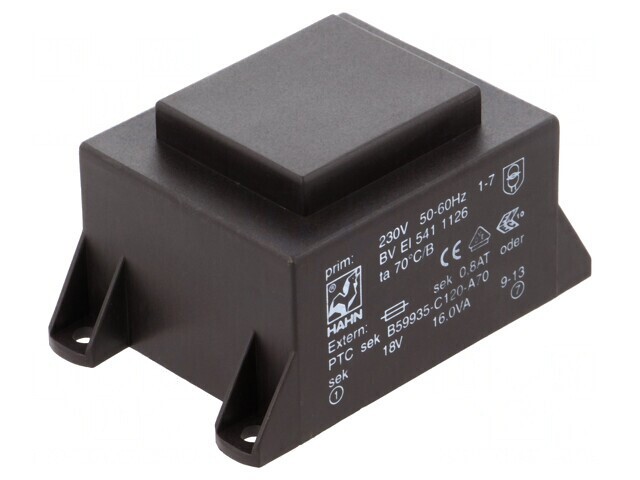 Transformator &icirc;ncapsulat 16VA 230V 18V PCB